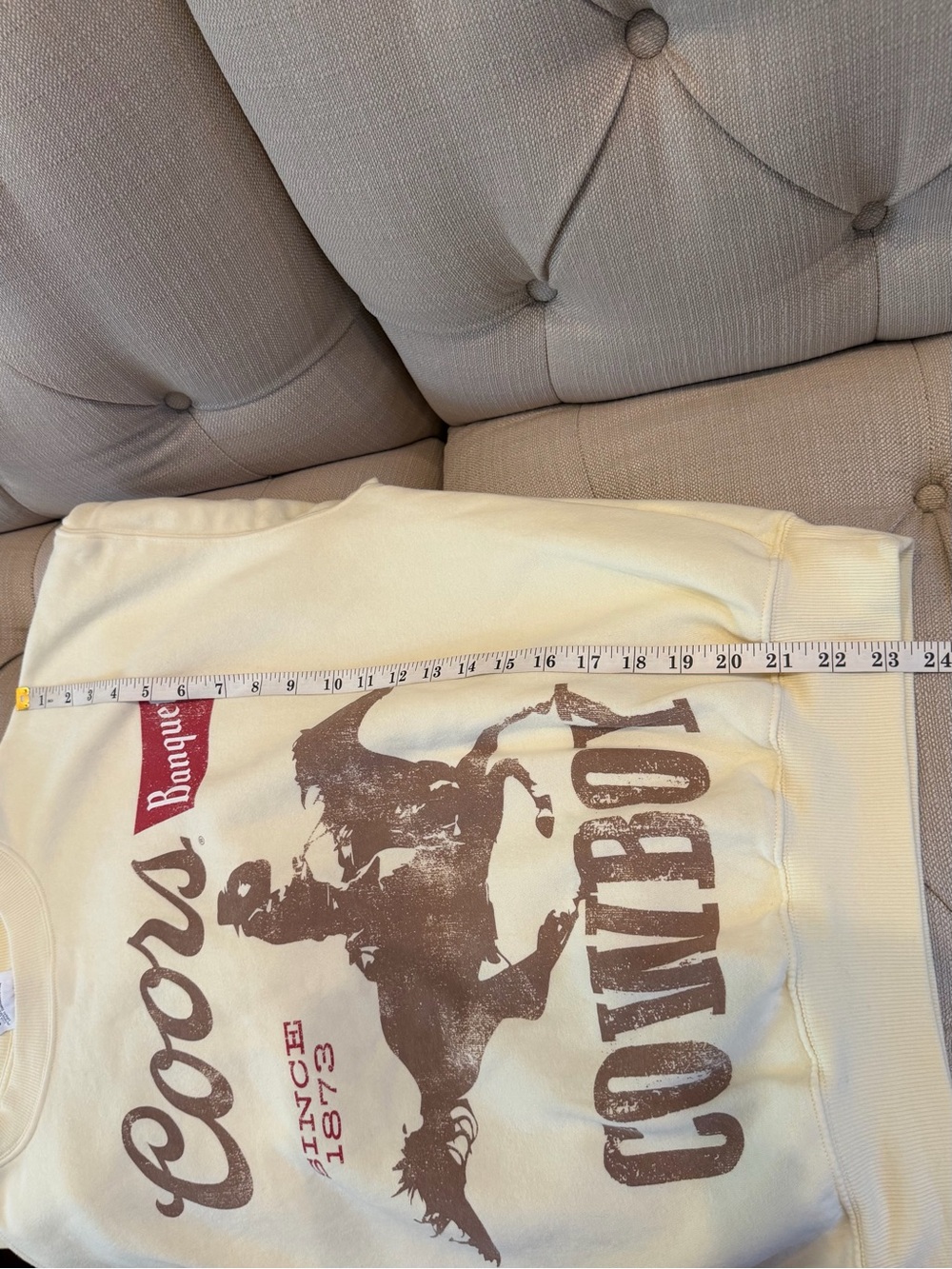 Grayson Sweatshirt Coors Women’s M OG Cowboy Graphic Crewneck Cream color - Picture 9 of 10
